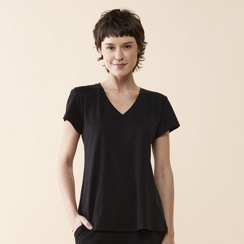 Women's Blouse in Pima Cotton Artica V-Neck
