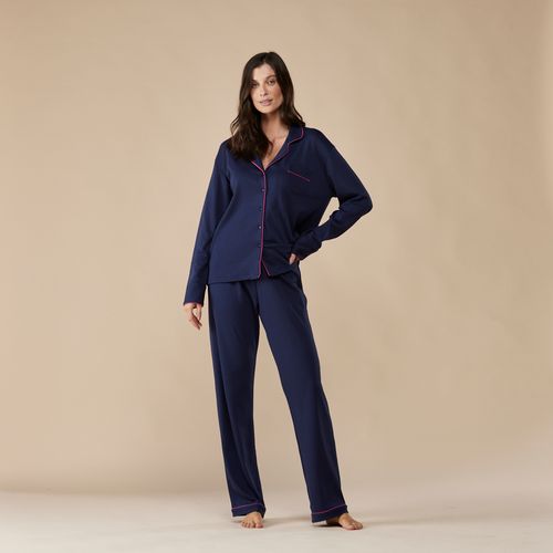 Pijama Feminino Longo em Algodão Pima Marcela