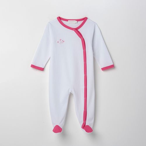 Azalea Embroidered Pima Cotton Baby Romper