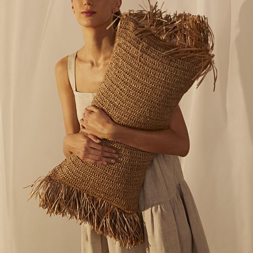 Capa de Almofada em Raffia Natural - Trousseau + Nannacay