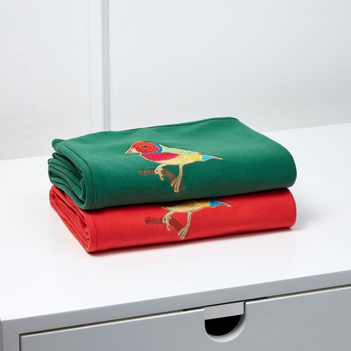 Children's Blanket in Egyptian Cotton Suedine Pio Bird
