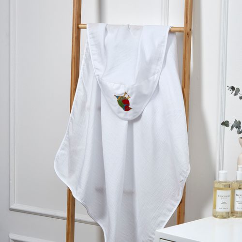 Pio Bird Embroidered Diaper Towel
