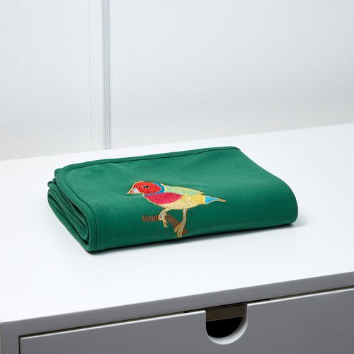 Children's Blanket in Egyptian Cotton Suedine Pio Bird