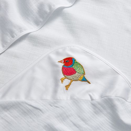 Pio Bird Embroidered Diaper Towel
