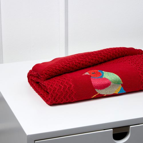 Children's Blanket in Embroidered Knitting with Pio Bird