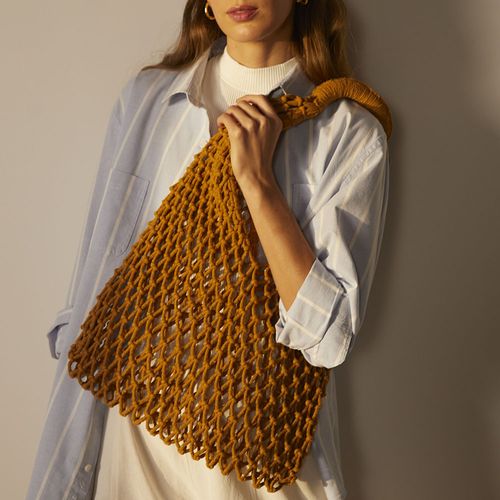 Bolsa Tiracolo em Algodão Cordas Bege - Trousseau + Nannacay