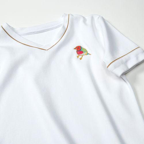 Children's Short Pajamas in Pima Cotton Pio Bird