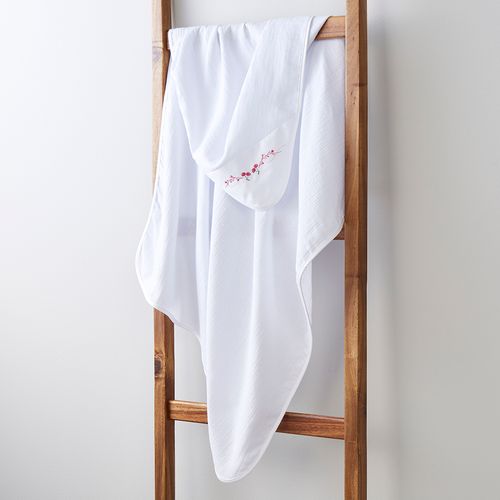 Cherry Embroidered Diaper Towel