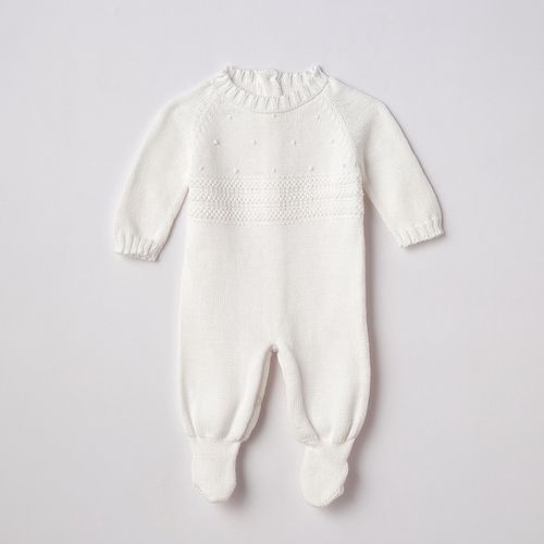Macacão de Bebê em Tricot Nature
