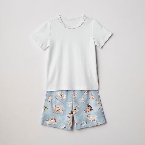 Pijama Curto Infantil em Algodão Pima Pets