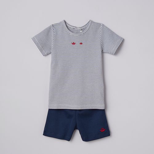 Conjunto Infantil em Algodão Pima Navy