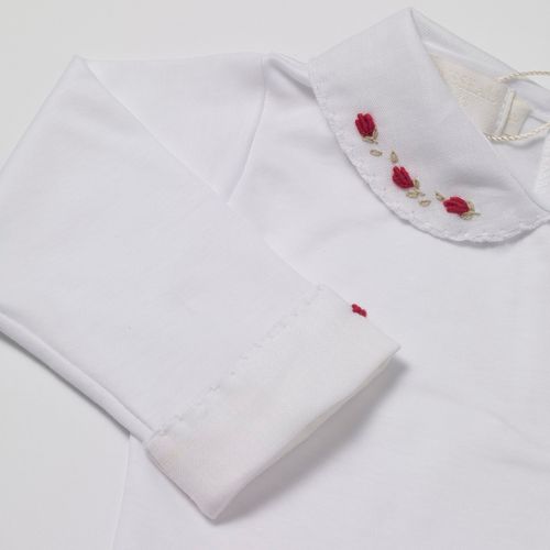 Girl Red Baby Bodysuit in Pima Cotton