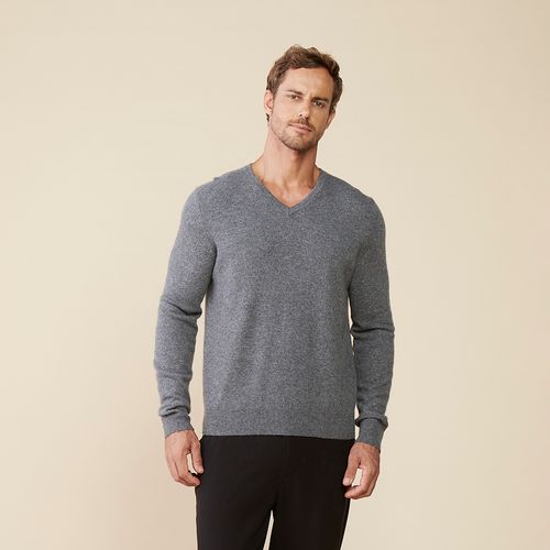 Sweater Masculino em Cashmere Com Decote v Scott