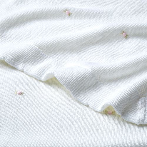 Manta Infantil em Tricot Flowers