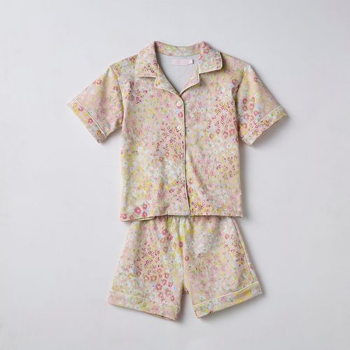 Pijama Infantil Curto em Algodão Pima Flora