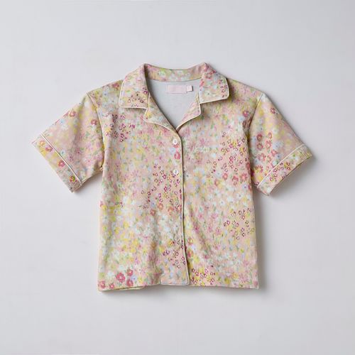 Pijama Infantil Curto em Algodão Pima Flora