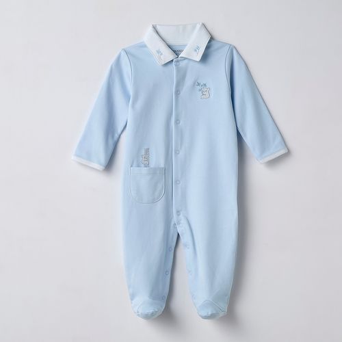 Macacão de Bebê em Algodão Pima Bordado Blue Koala