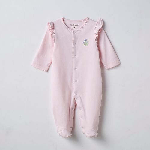 Macacão de Bebê em Algodão Pima Bordado Camellia