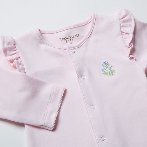 Macacão de Bebê em Algodão Pima Bordado Camellia