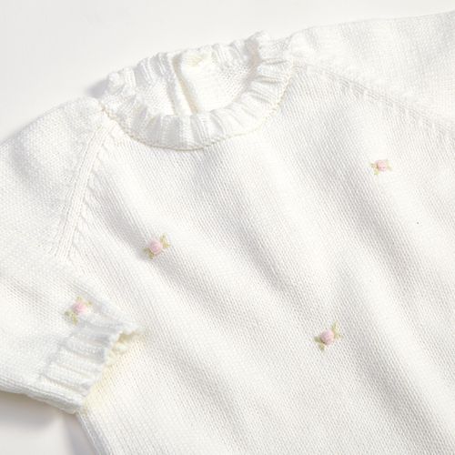 Macacão de Bebê em Tricot Flowers