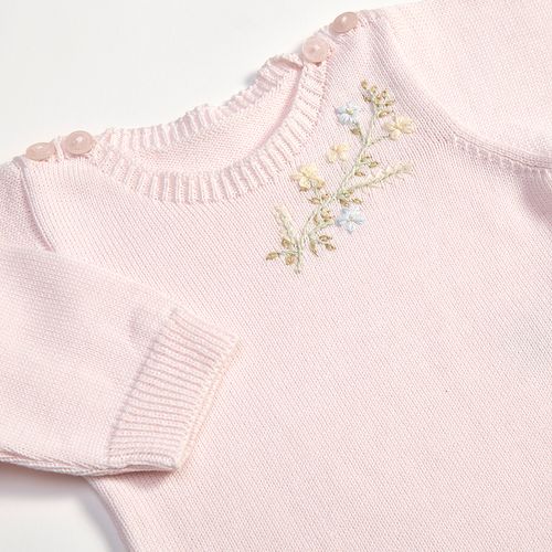 Macacão de Bebê em Tricot de Algodão Flore