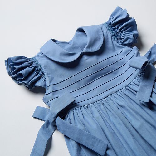 Romper de Bebê de Algodão Com Laço Celeste