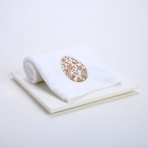 Toalha de Lavabo Bordada Egg Leaves