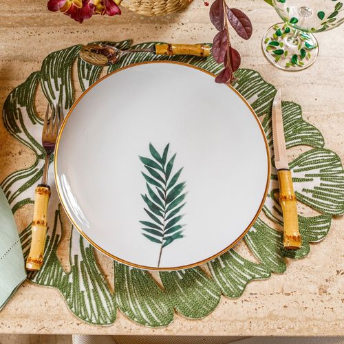 Prato Raso de Porcelana Leaf Modelo 2