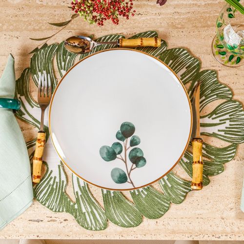 Prato Raso de Porcelana Leaf Modelo 3