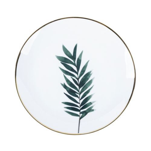 Prato de Sobremesa de Porcelana Leaf Modelo 2