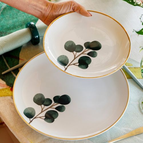 Prato de Sobremesa de Porcelana Leaf Modelo 3