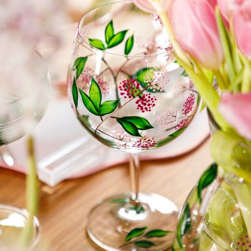 Taça de Cristal Com Titânio Fleur Rosa