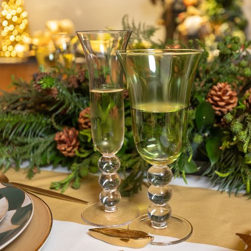 Taça em Cristal Bubble Verde