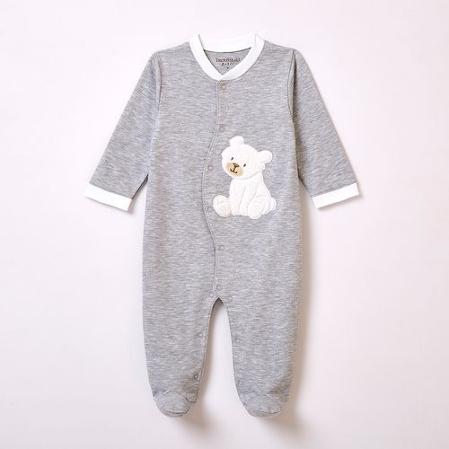 Macacão de Bebê de Algodão Pima Bordado Teddy