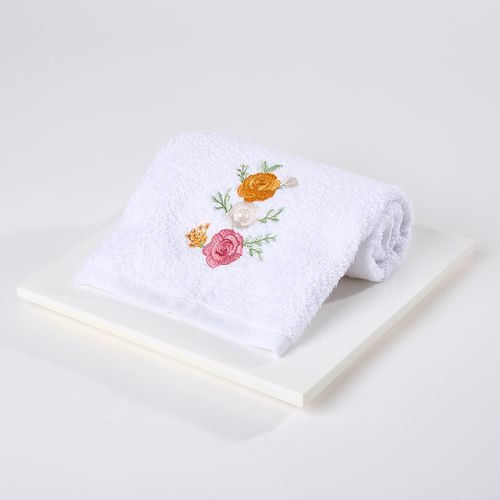 Toalha de Lavabo Bordada Roses Bouquet