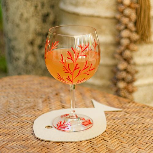 Taça de Cristal Com Titânio Coral