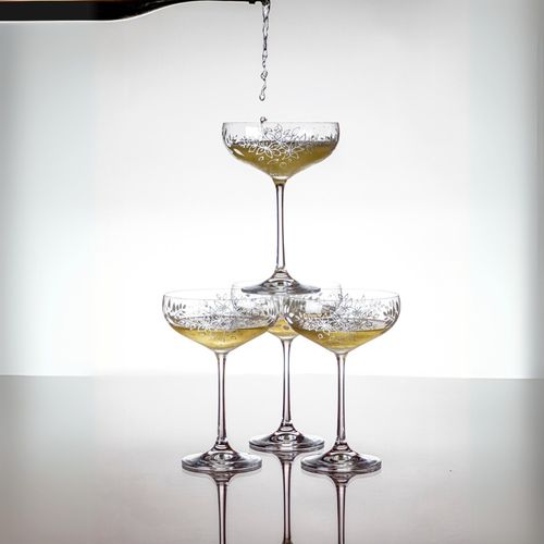 Taça Coupe de Cristal Com Titânio Antonieta Branca