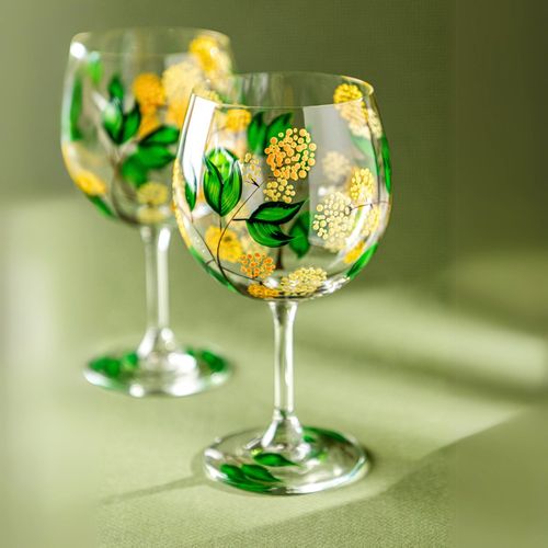 Taça de Cristal Com Titânio Fleur Amarela