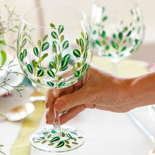 Taça de Cristal Com Titânio Leaf