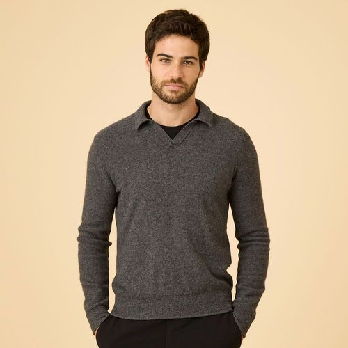 Sweater em Cashmere Com Gola Polo George