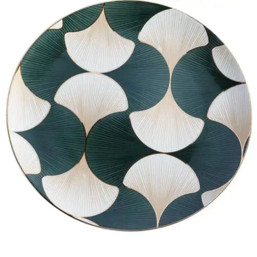 Prato de Sobremesa de Porcelana Folhas de Gingko