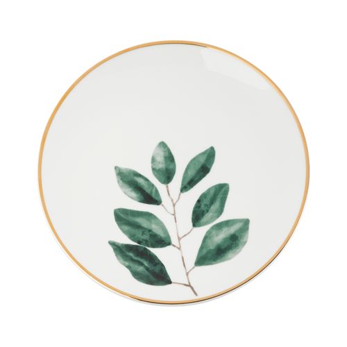 Prato de Sobremesa de Porcelana Leaf Modelo 1