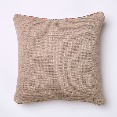 Capa de Almofada em Tricot Orange 50cm x 50cm