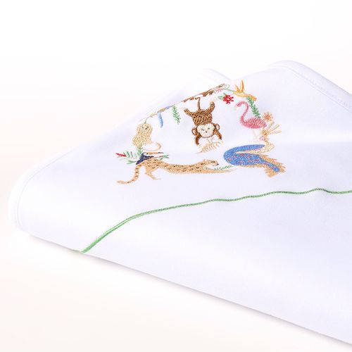 Manta Infantil de Suedine em Algodão Egípcio Tropical Forest