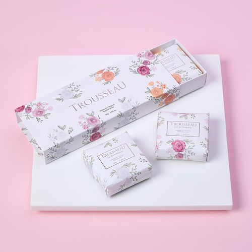 Caixa Com 3 Sabonetes em Barra Printemps Roses Bouquet Trousseau