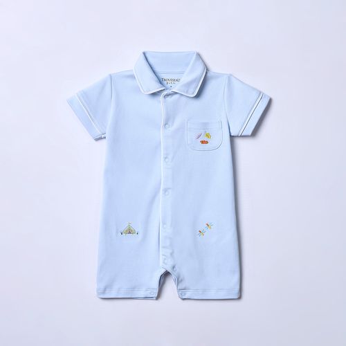 Macacão Curto de Bebê em Algodão Pima Matt