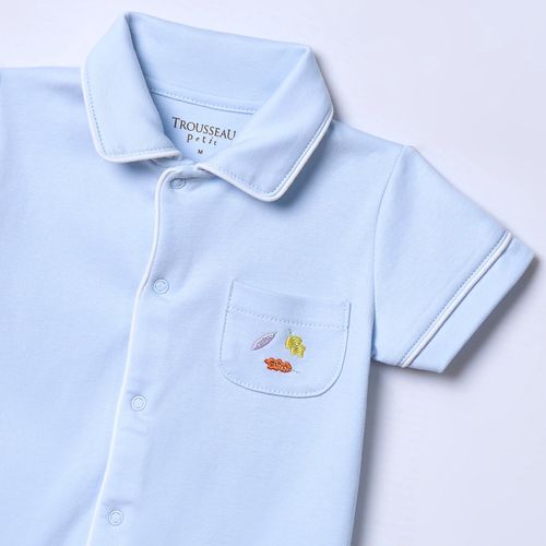 Macacão Curto de Bebê em Algodão Pima Matt