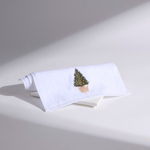 Toalha de Lavabo Bordada Christmas Arbre 30cm x 50cm