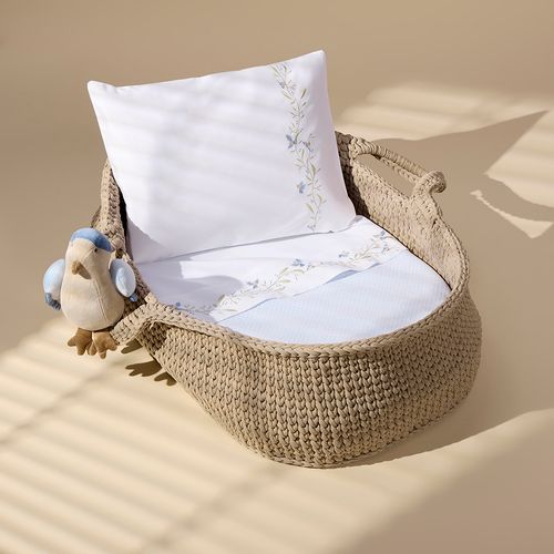 Jogo de Lençol Para Carrinho (Moisés) 300 Fios Blue Birds