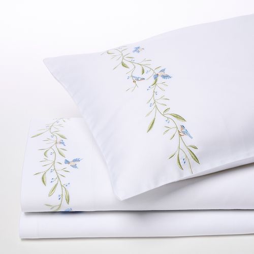 Jogo de Lençol Para Carrinho (Moisés) 300 Fios Blue Birds